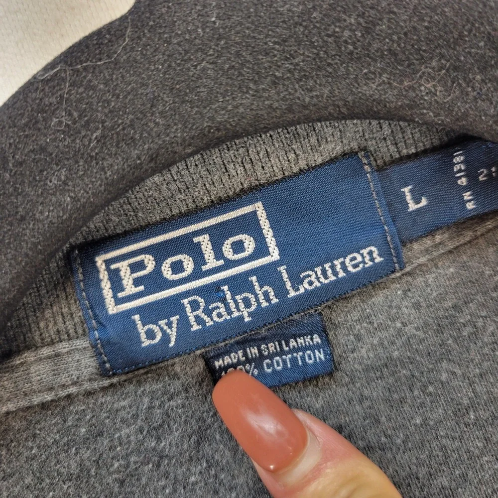 Polo Ralph Lauren Polo Shirt Men Large Gray Classic Fit Cotton Short Sleeve Pony